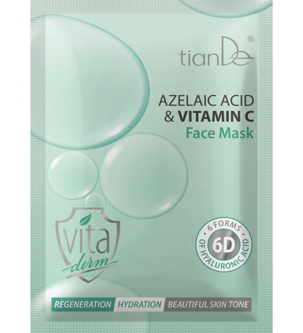 Veido kaukė su azelaino rūgštimi ir vitaminu C, 1 vnt.