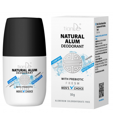 Men’s Choice natūralus alūno dezodorantas su prebiotikais, gaivus, 50 g