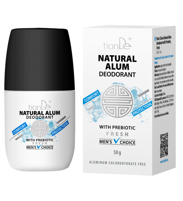 Men’s Choice natūralus alūno dezodorantas su prebiotikais, gaivus, 50 g