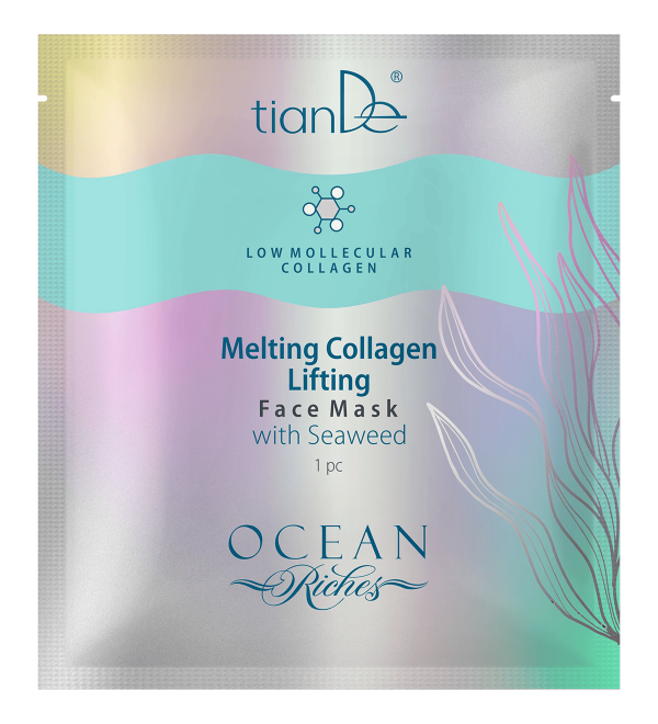 Tirpstančio kolageno stangrinamoji veido kaukė su jūros dumbliais, 1 vnt.